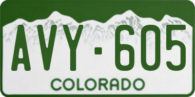 CO license plate AVY605