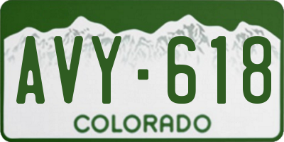 CO license plate AVY618