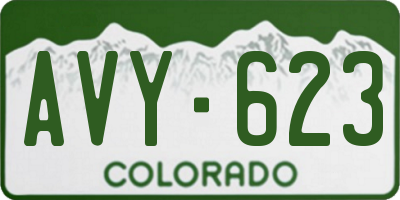CO license plate AVY623