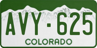 CO license plate AVY625