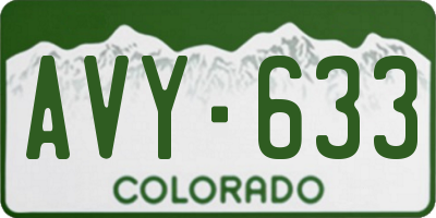 CO license plate AVY633