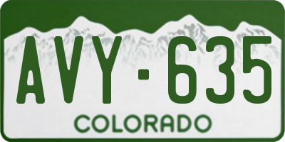 CO license plate AVY635