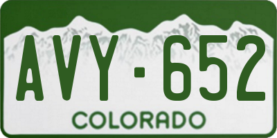 CO license plate AVY652
