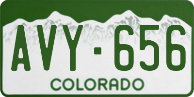 CO license plate AVY656
