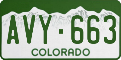 CO license plate AVY663