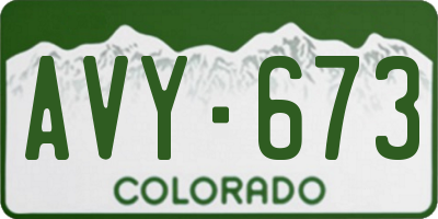 CO license plate AVY673