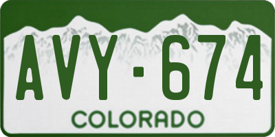 CO license plate AVY674