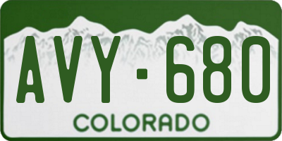 CO license plate AVY680