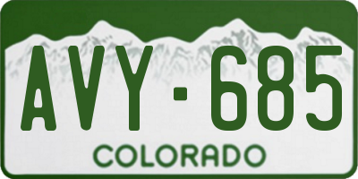 CO license plate AVY685