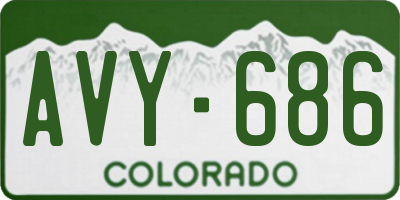 CO license plate AVY686