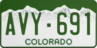 CO license plate AVY691