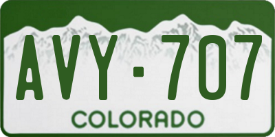 CO license plate AVY707