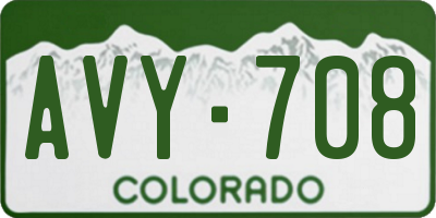 CO license plate AVY708