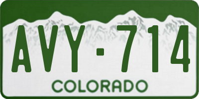 CO license plate AVY714