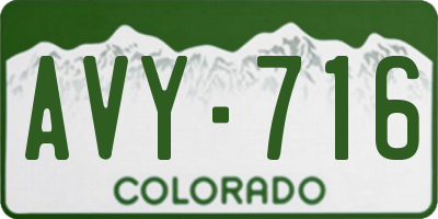 CO license plate AVY716