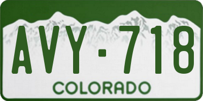 CO license plate AVY718