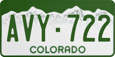 CO license plate AVY722