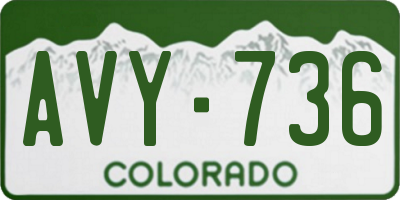 CO license plate AVY736