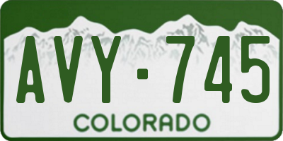 CO license plate AVY745