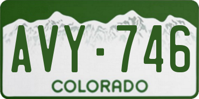 CO license plate AVY746