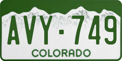 CO license plate AVY749