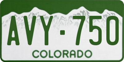 CO license plate AVY750