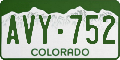 CO license plate AVY752