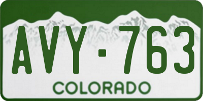 CO license plate AVY763