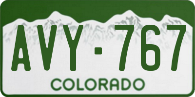CO license plate AVY767