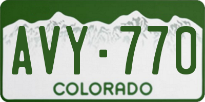 CO license plate AVY770