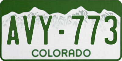 CO license plate AVY773