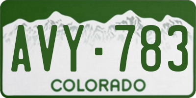 CO license plate AVY783