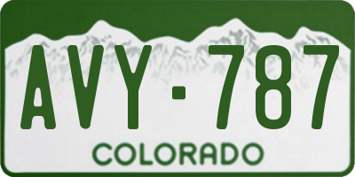 CO license plate AVY787