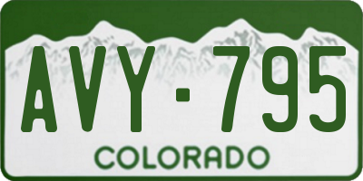 CO license plate AVY795