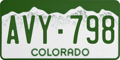 CO license plate AVY798