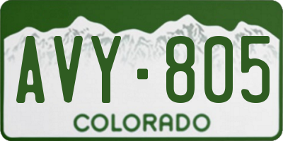 CO license plate AVY805