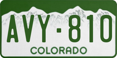 CO license plate AVY810