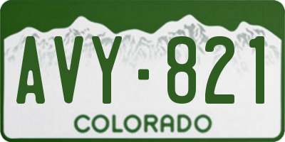 CO license plate AVY821