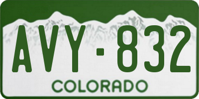 CO license plate AVY832
