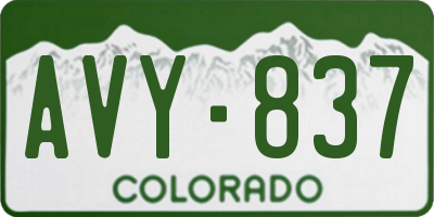 CO license plate AVY837
