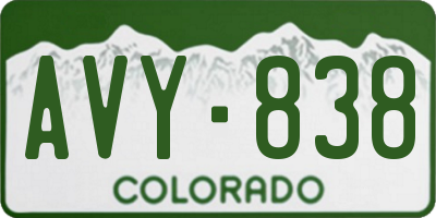 CO license plate AVY838