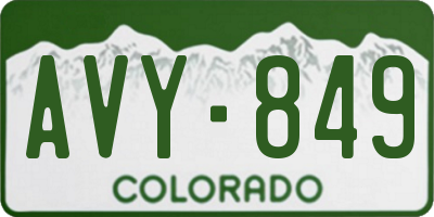 CO license plate AVY849