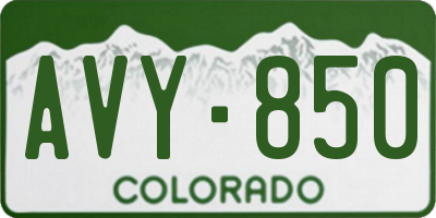 CO license plate AVY850