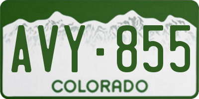 CO license plate AVY855