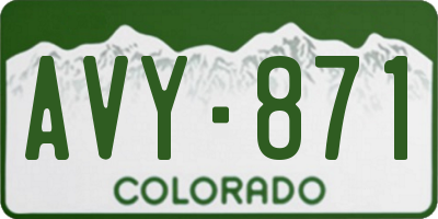 CO license plate AVY871