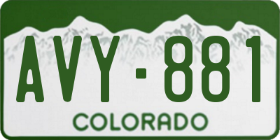 CO license plate AVY881