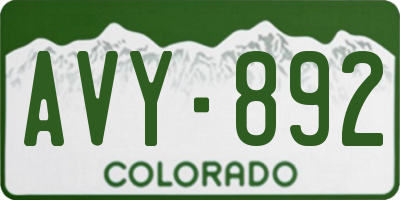 CO license plate AVY892