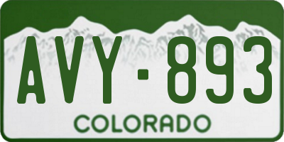CO license plate AVY893
