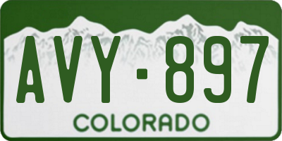CO license plate AVY897