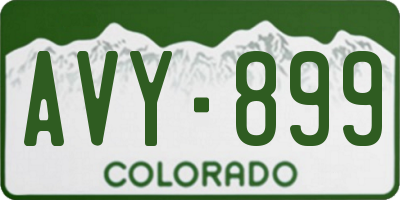 CO license plate AVY899